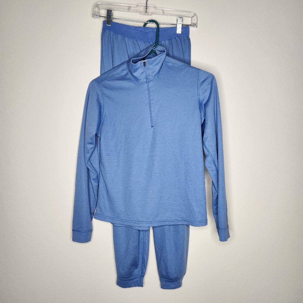 VTG Patagonia Womens XS - Small Blue Capilene Outfit 1/4 Sweatshirt Pants Set